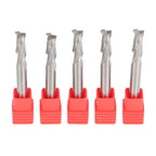 Set of 5 Carbide End Mills 1/4" 2 Flute 3/4" LOC 2-1/2" Overall Length