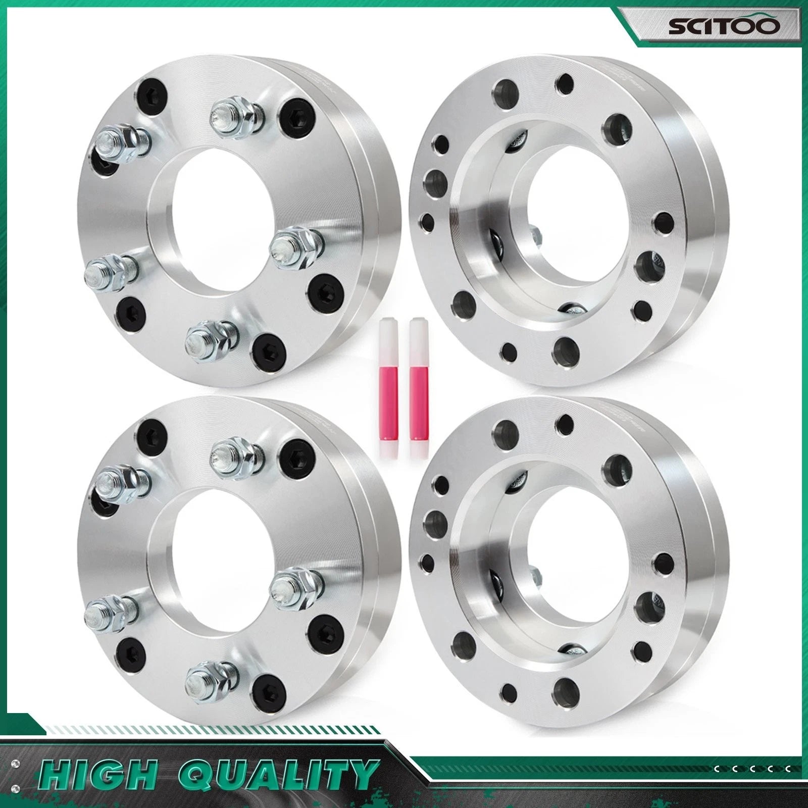 Set of 4 Wheel Adapters 6x5.5 to 5x4.75 M14x1.5 for Chevy Avalanche (2007–2013)