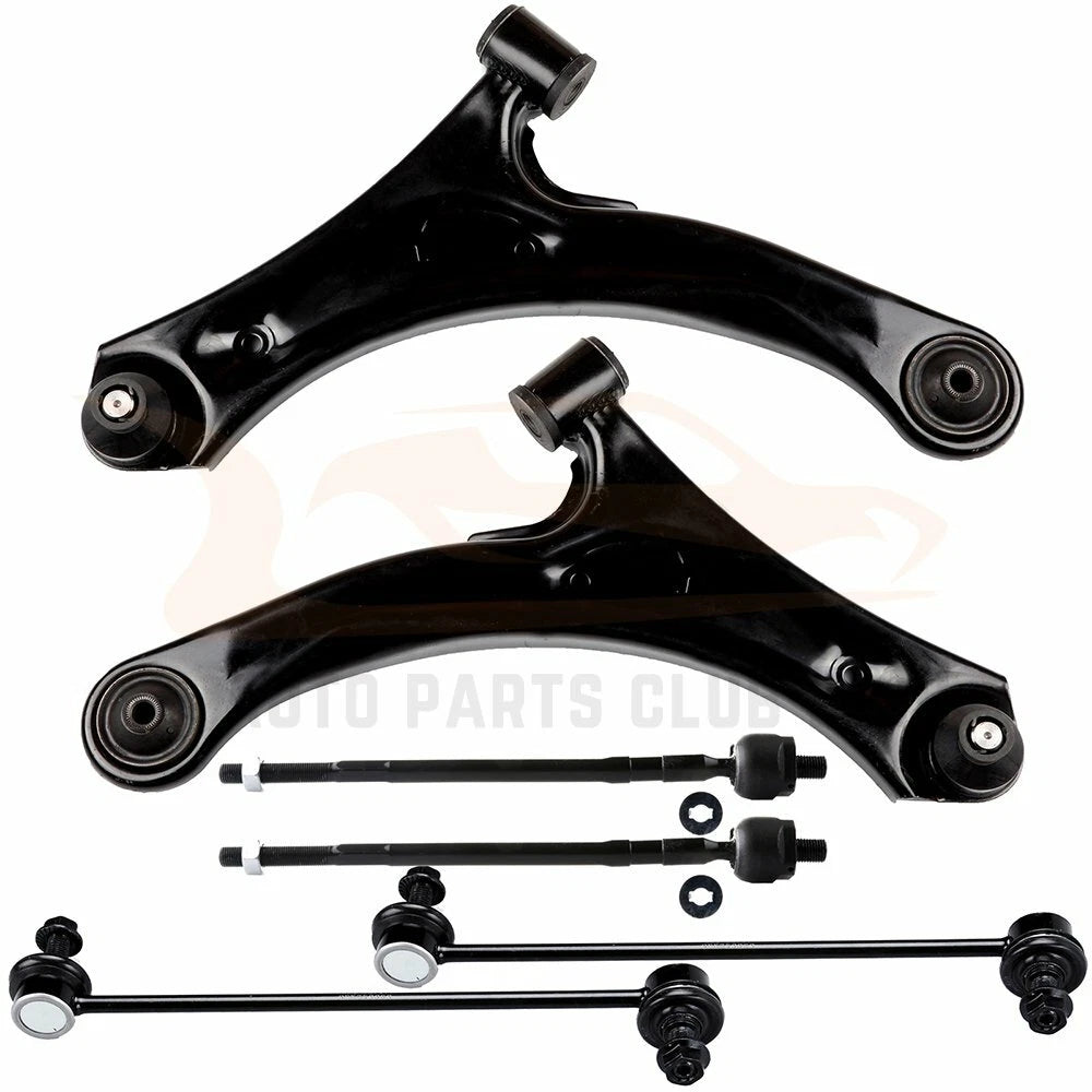 Set of 6 Front Lower Control Arms Sway Bars Tie Rod Links for Suzuki Aerio (2004–2007)