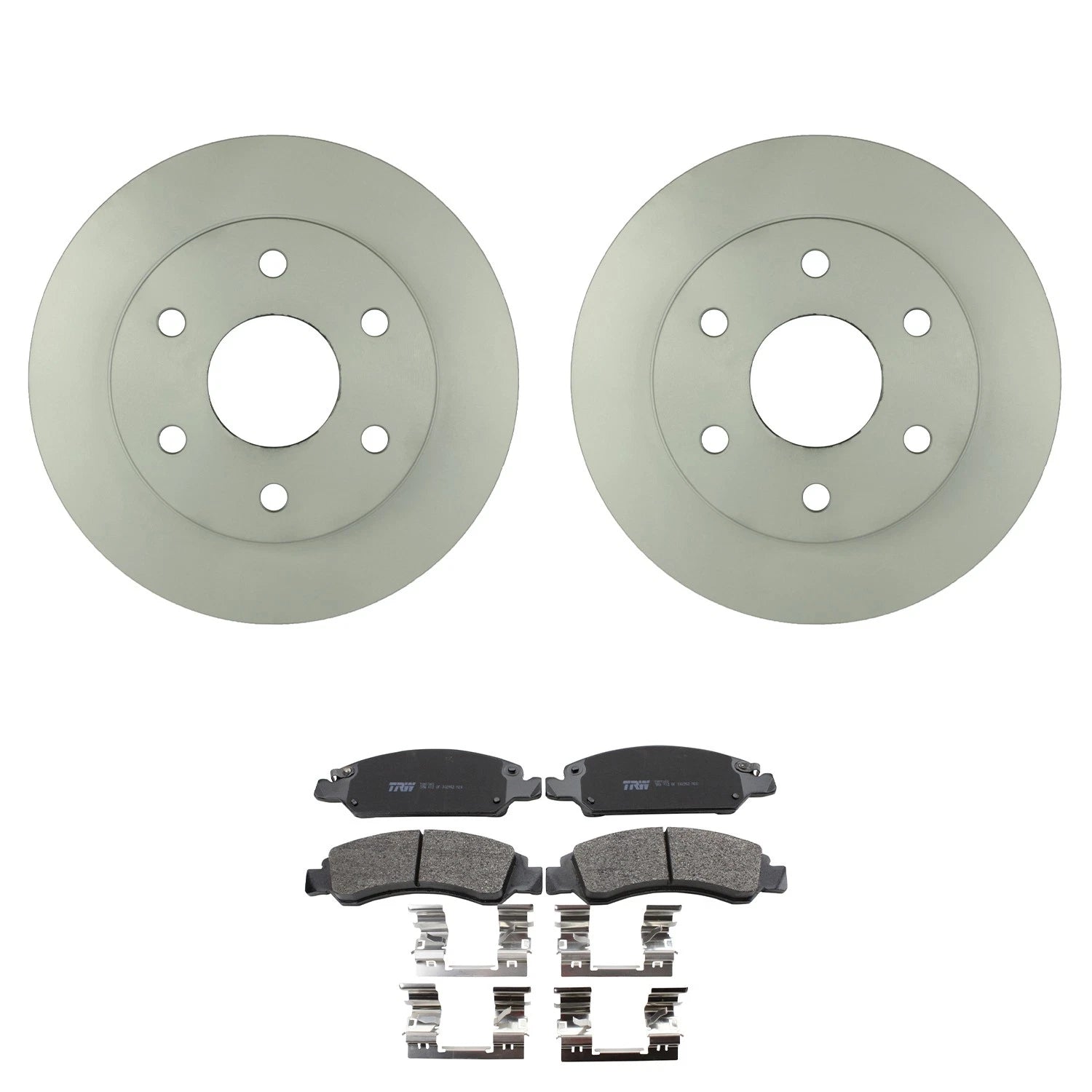 Set of 2 Bosch QuietCast Front Rotors & TRW Pro Metallic Brake Pads for Sierra 1500
