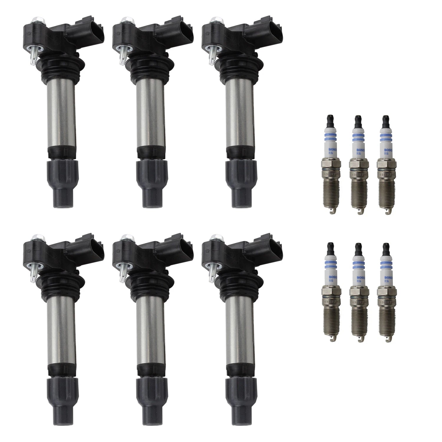 Set of 6 Ignition Coils & Spark Plugs for ATS Camaro CTS SRX V6 (2013–2019)