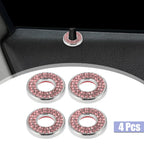 Set of 4 Pink Bling Car Door Lock Stickers for Mercedes Benz E C Class GLC (2015–2019)