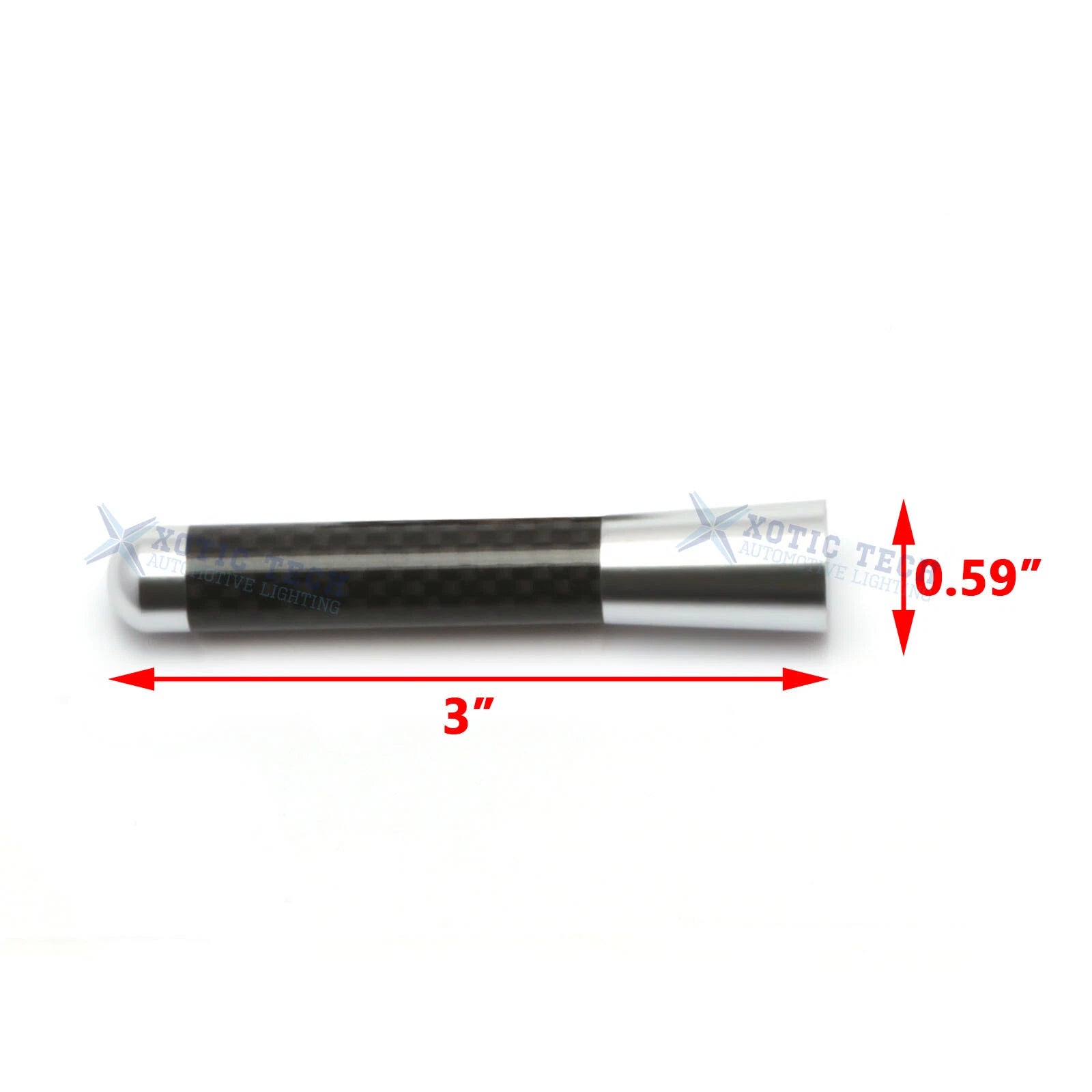 3" Universal Real Carbon Fiber Aluminum Mast Antenna for Universal (-)