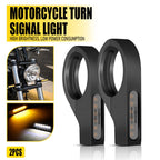 2X LED Turn Signal Blinkers for Motorcycle Fork Tubes 41mm