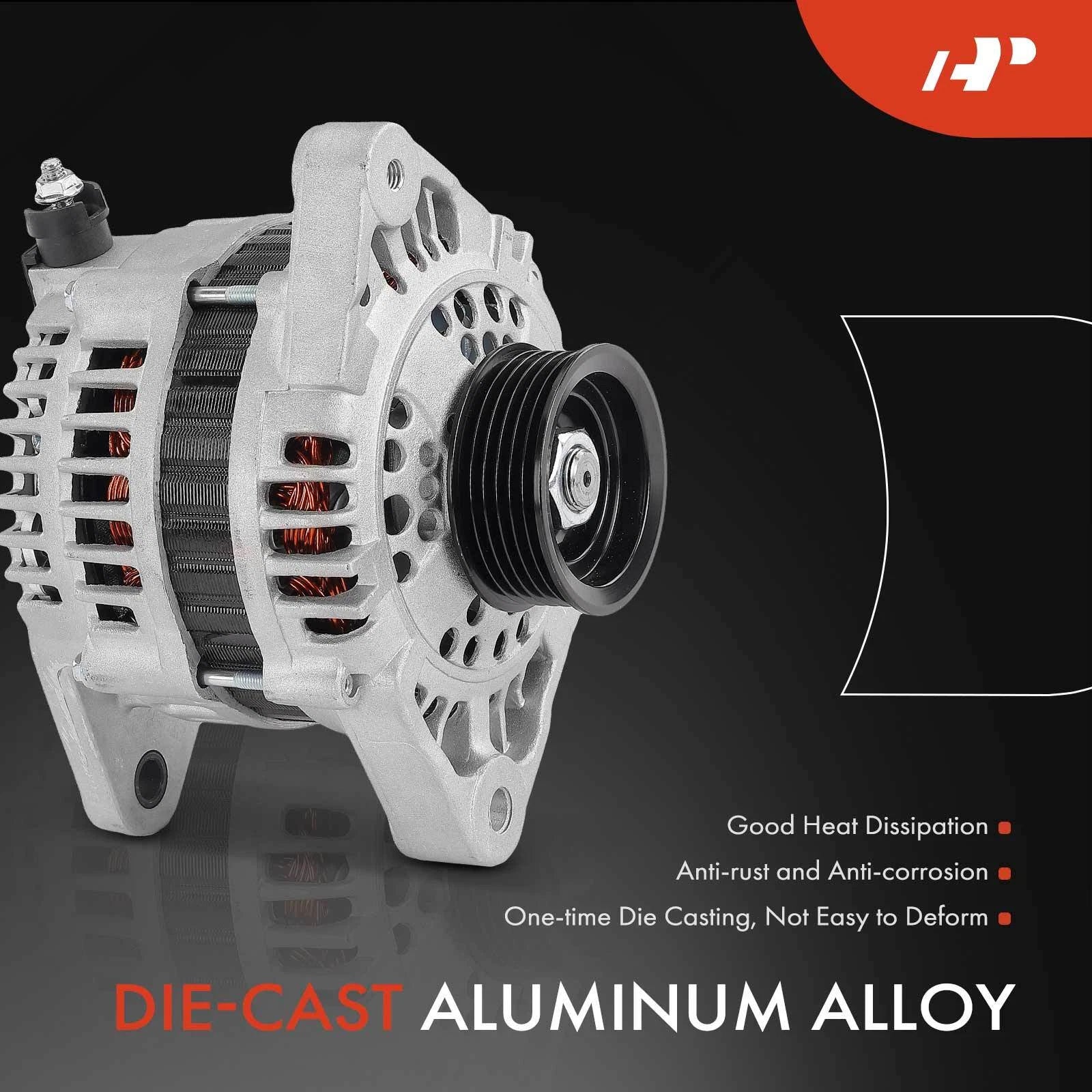 Alternator for Nissan Altima (1993–1994) L4 2.4L 80A 6-Groove Pulley