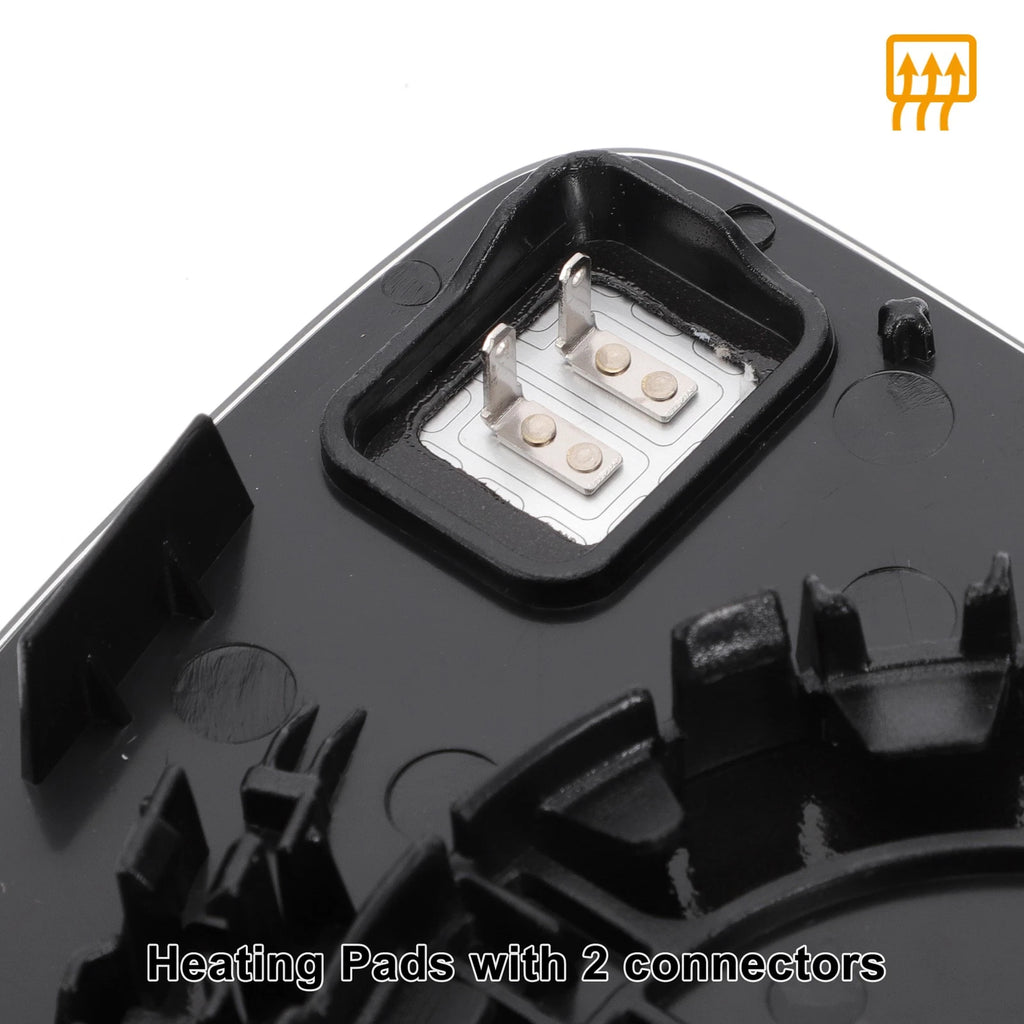 Left Side Heated White Mirror Glass for KIA Rio (2017–2020)