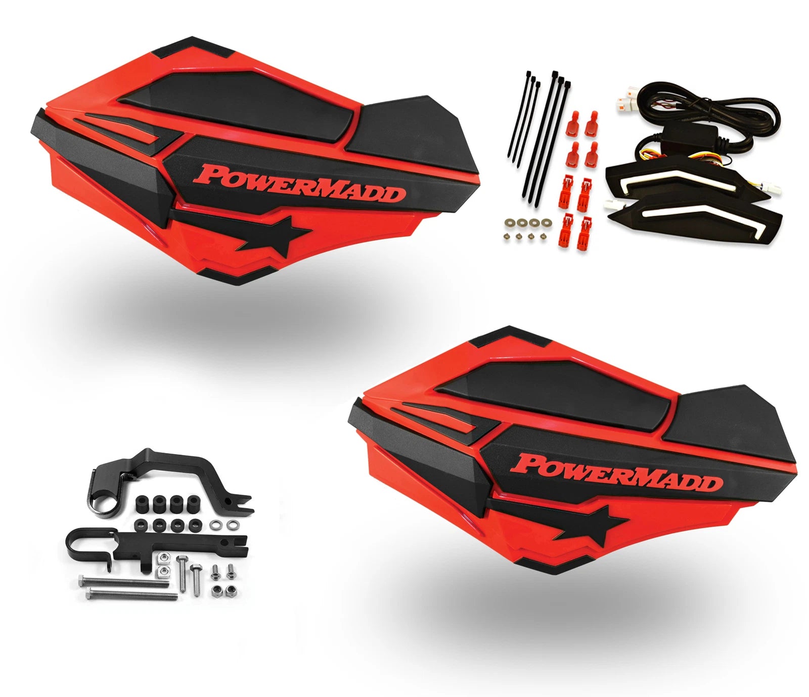 Powermadd Sentinel LED Turn Signal Handguards for Snowmobile (Stealth Hayes)