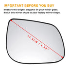 Right Side White Mirror Glass w/ Back for KIA Picanto (2012–2020)