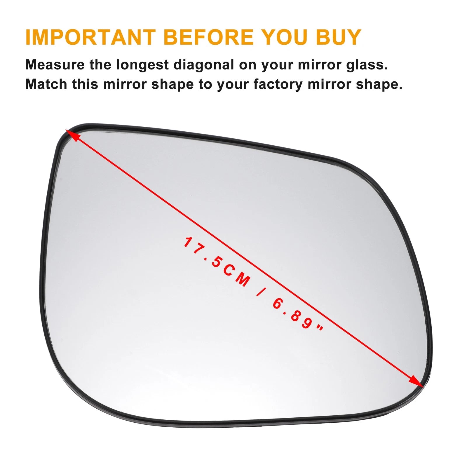 Right Side White Mirror Glass w/ Back for KIA Picanto (2012–2020)