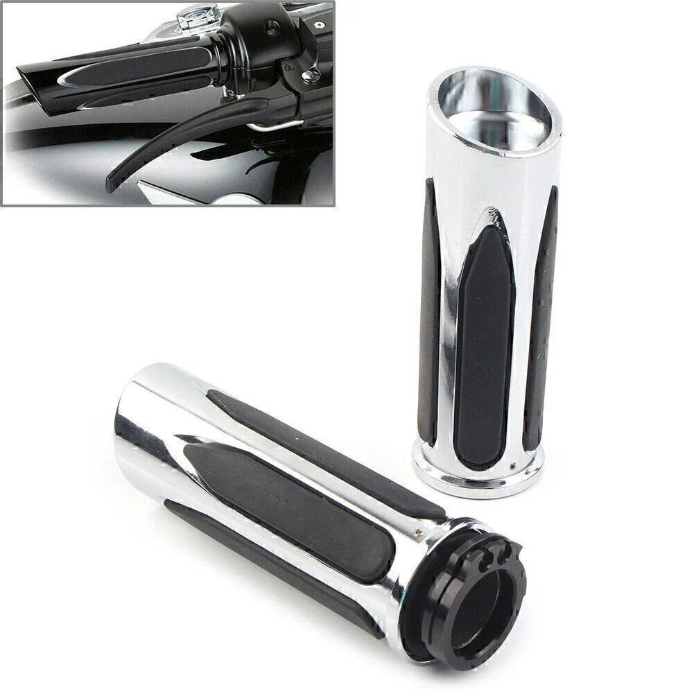 Chrome Soft Touch Hand Grips for Harley Touring Street Road Glide (2014-2023)