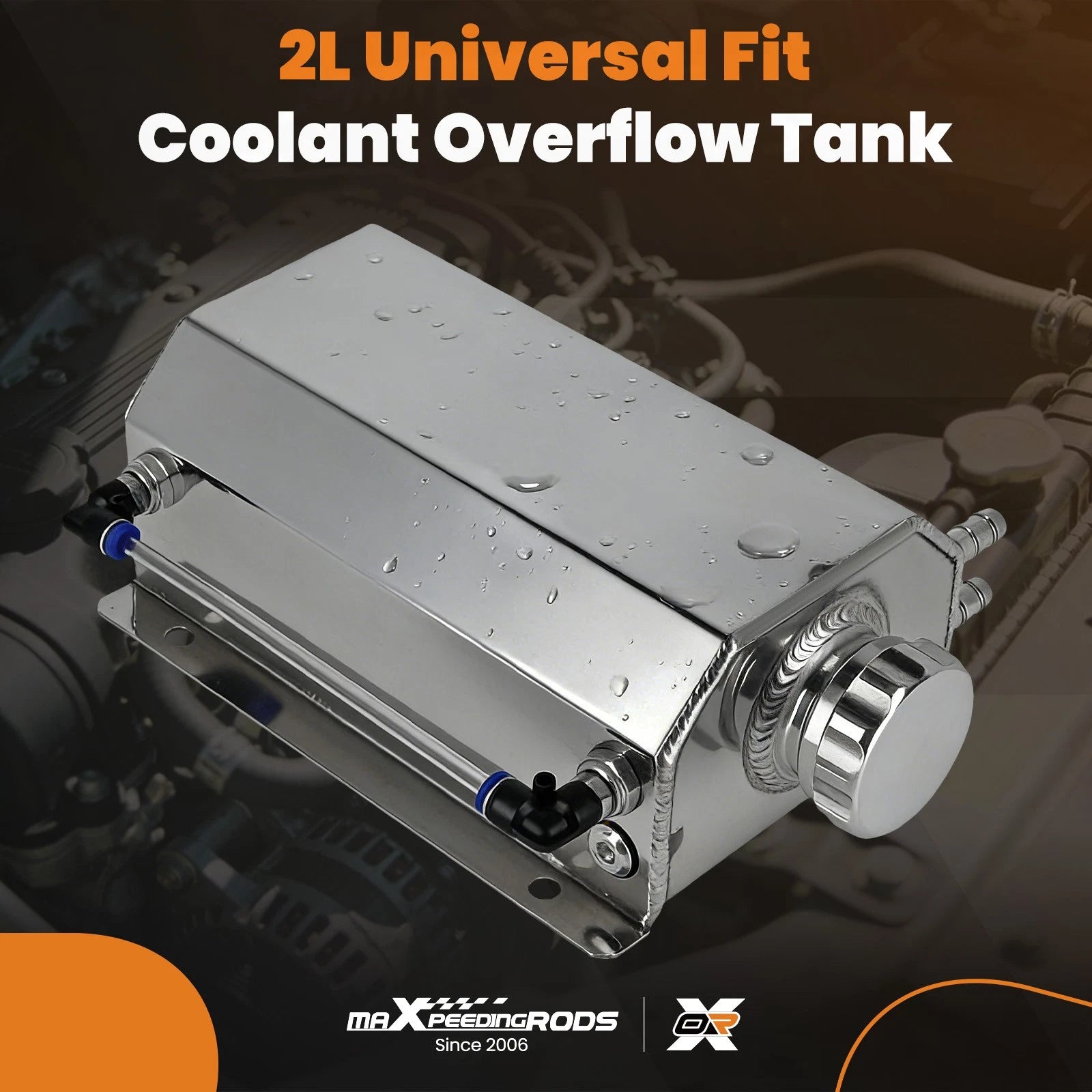 2L Aluminum Coolant Radiator Overflow Reservoir for Universal Fit