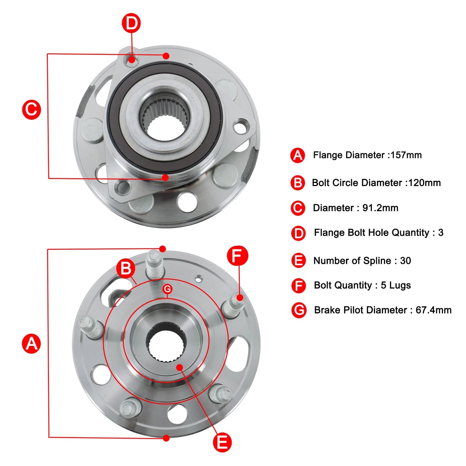 Wheel Bearing and Hubs for Chevy Malibu Equinox Impala GMC