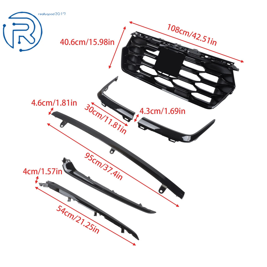 Gloss Black Radiator Grill & Molding Trim Kit for Honda Pilot (2023–2025)