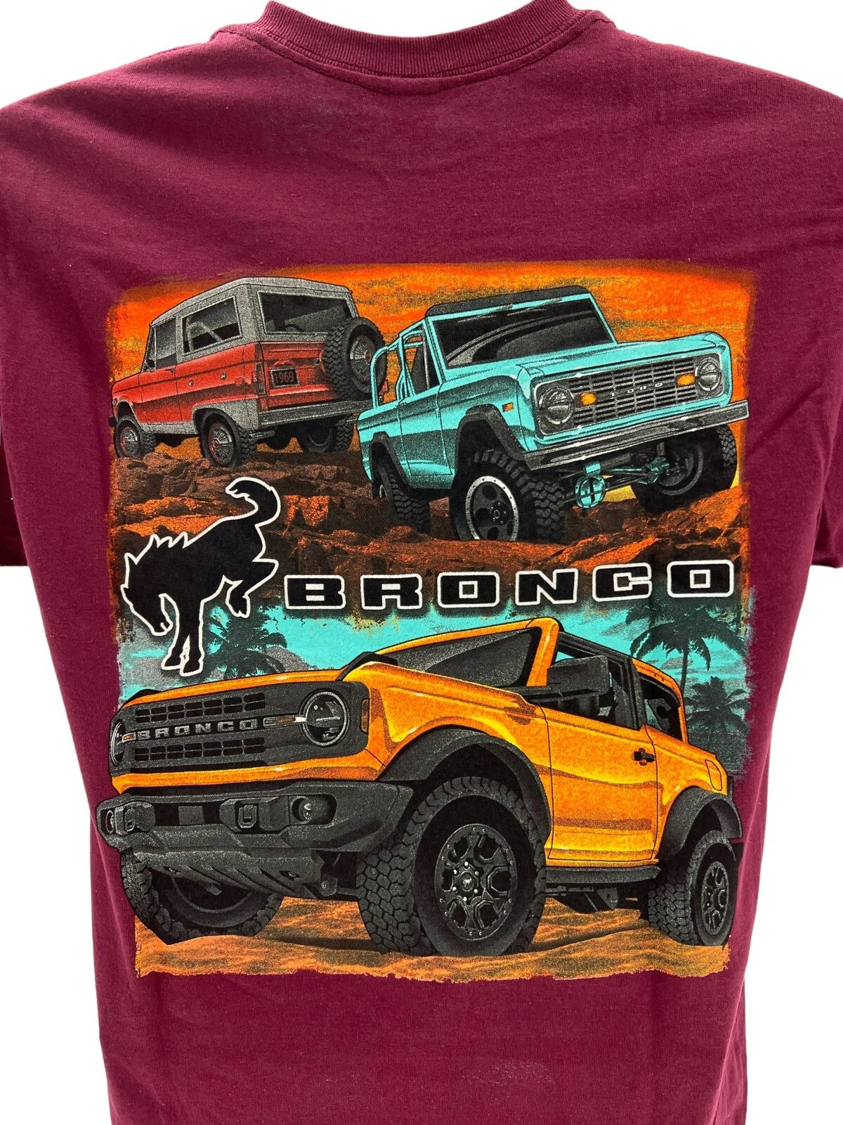 Off Road T-Shirt Maroon for Ford Bronco (1966–2025)