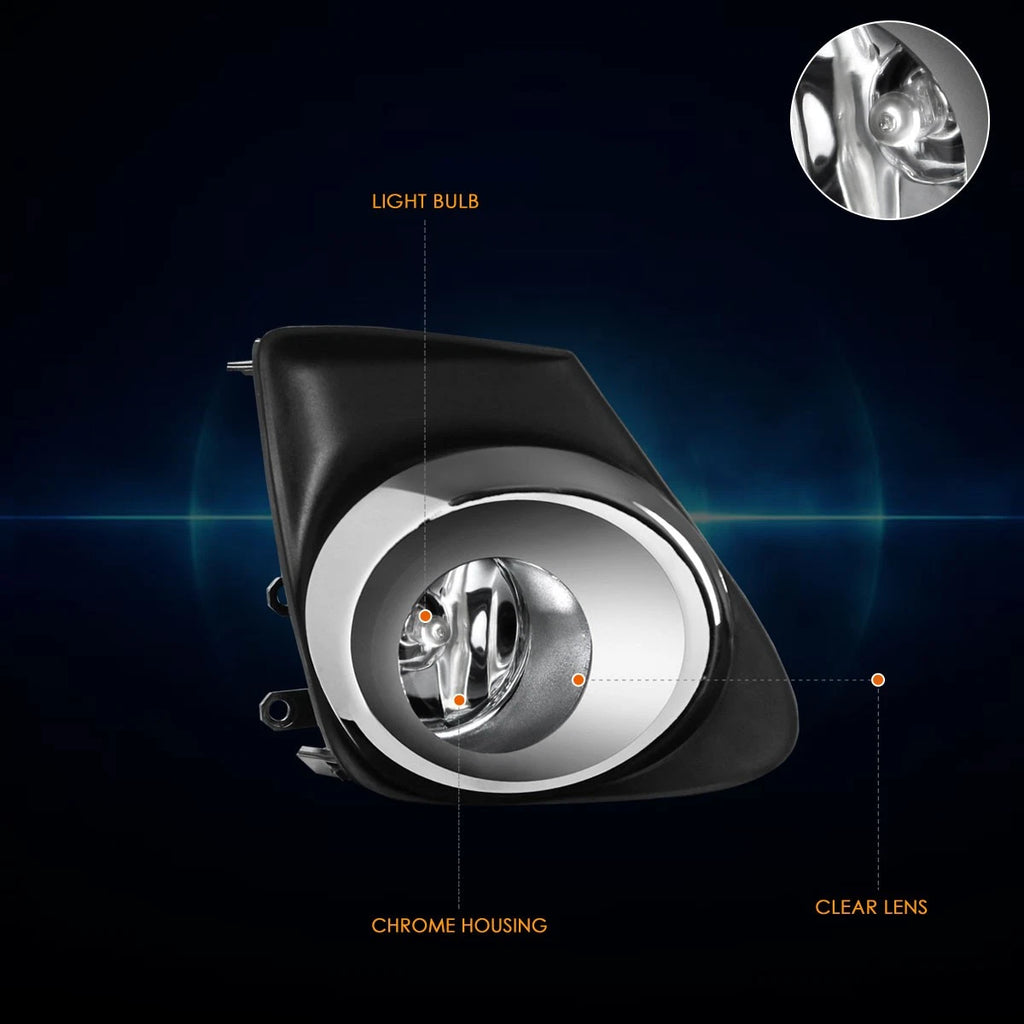 Clear Lens Fog Lights Set for Toyota Corolla (2011–2013) + Switch + Bezel