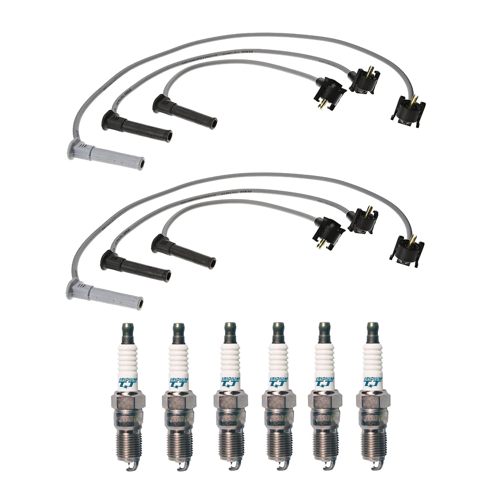 Denso Wire Set & 6 Iridium TT Spark Plugs for Ford Mercury 4.0L V6 (1997–2008)