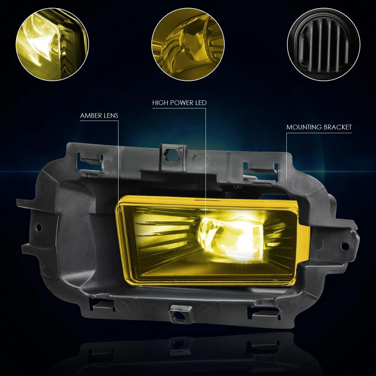 High-Power LED Amber Lens Fog Light for Chevy Silverado 1500 (2014–2015)
