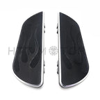 Pair Black Flame Foot Boards for Harley Touring (1984–2016)