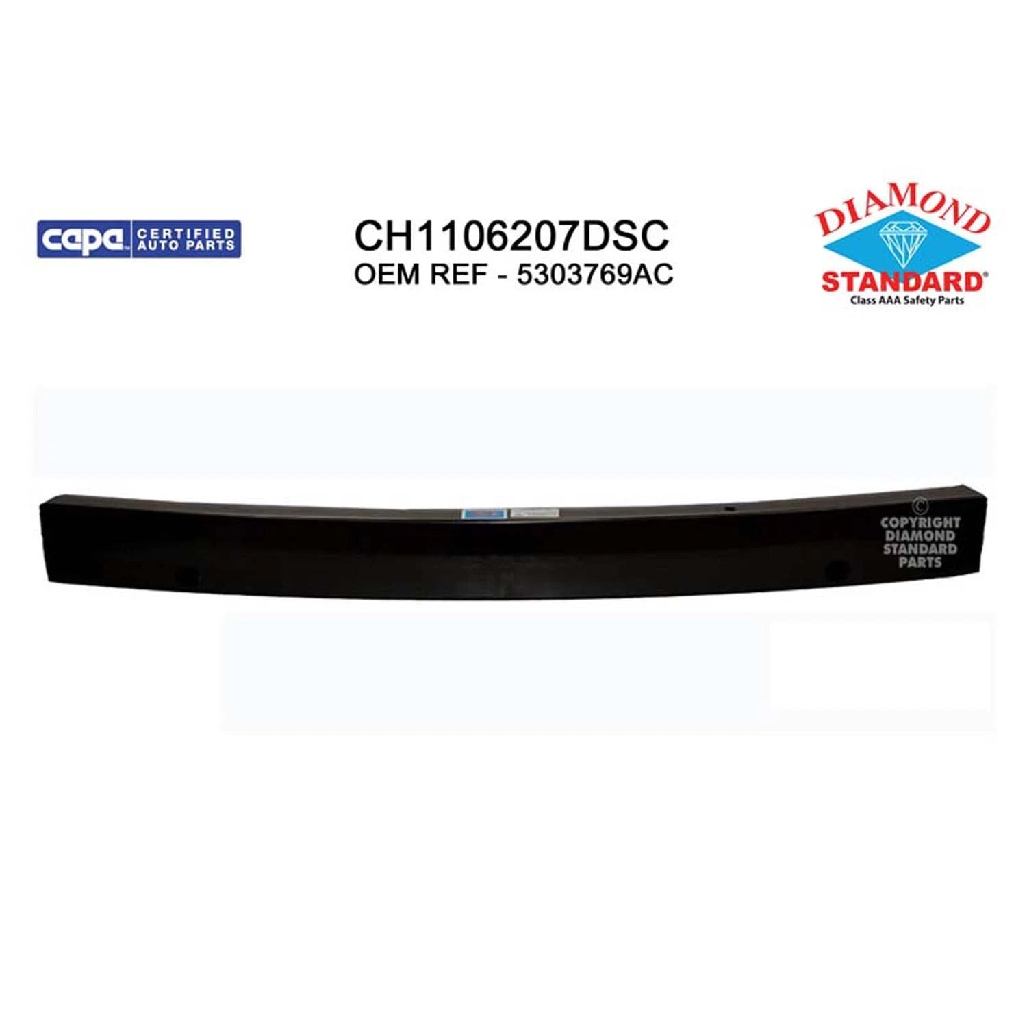 Replacement Steel Rear Bumper Impact Bar w/o Tow (See compatibility Chart)