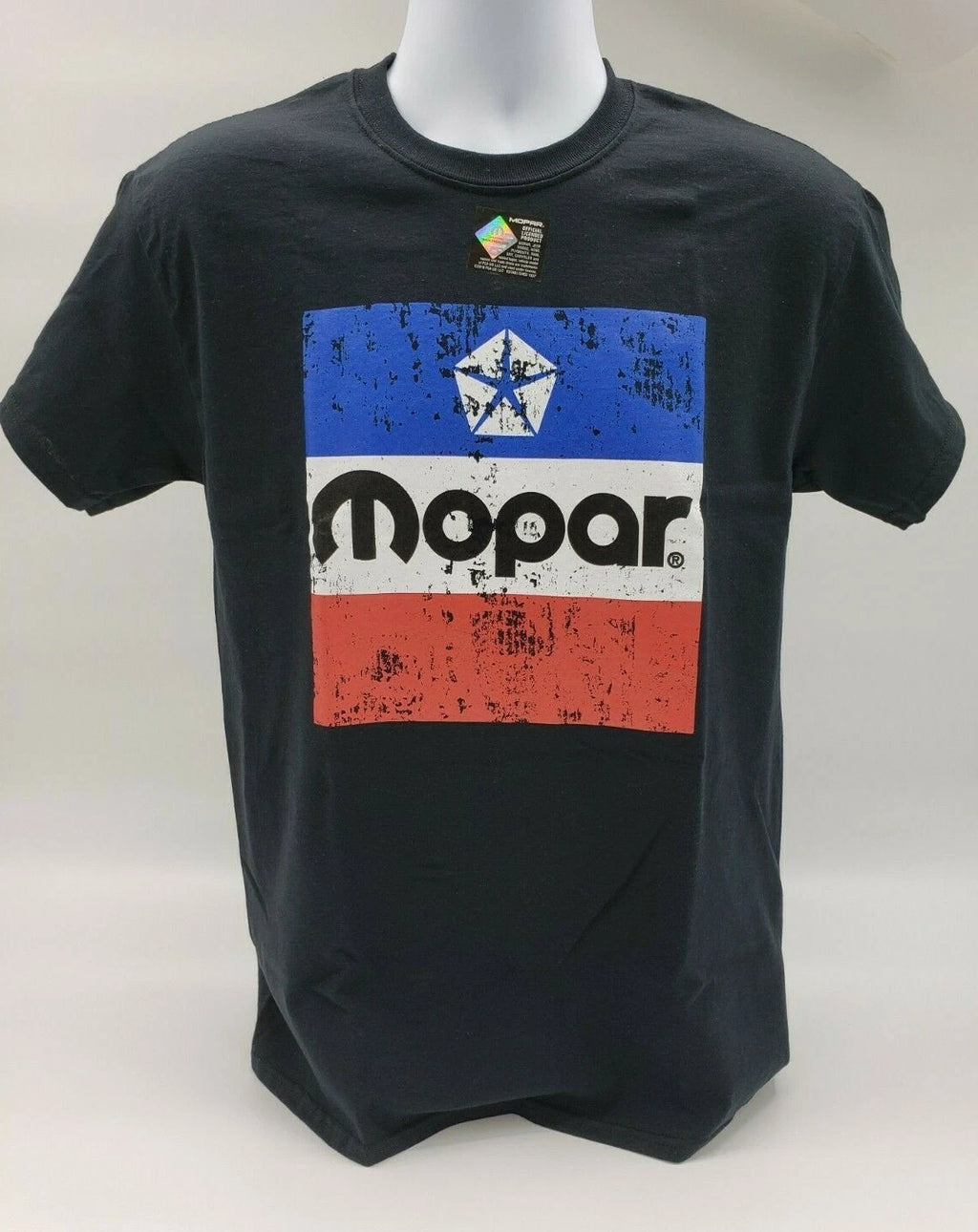 Black T-Shirt with 1972 Mopar Emblem Logo Front for Dodge Charger (1972–1972)
