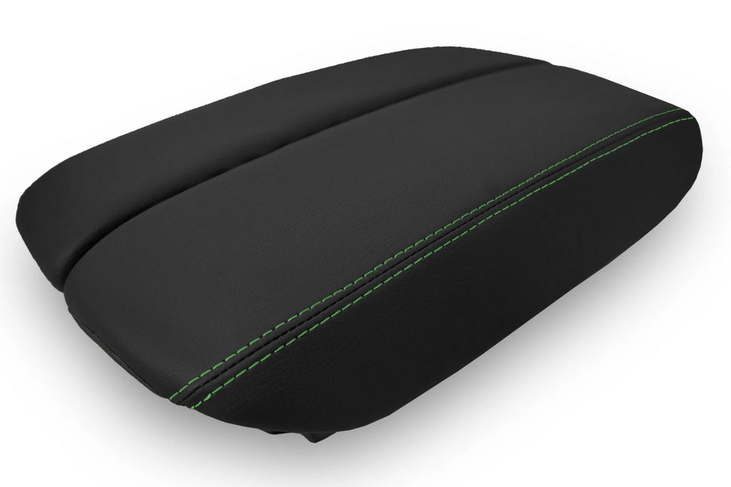 Armrest Cover for Audi A8 (2011–2017) Leather Black Green Stitch