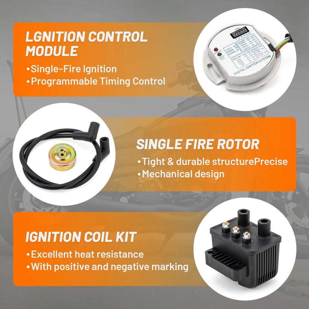 Single Fire Programmable Ignition Kit for Harley Big Twin Evo (1984–1999)