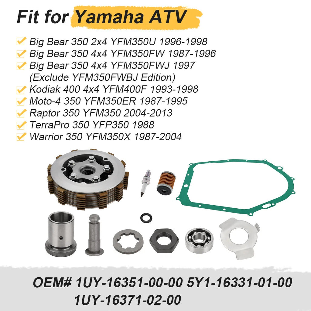 Complete Heavy Duty Clutch Assembly & Gasket for Yamaha Warrior 350 (1987–2004)