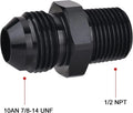 AN10 Straight Male Flare to 1/2” NPT Fitting Adapter for Universal