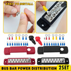 Set of 2 Busbar Power Distribution Block 180A 12V DC for Bus Vehicles