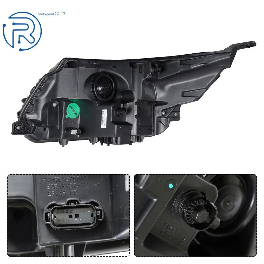 Pair of Black Halogen Headlights with LED DRL for Ford Explorer (2016-2019)