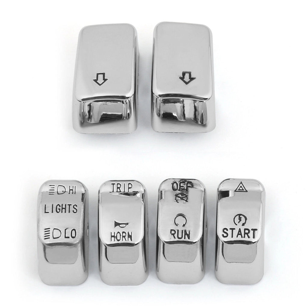 Chrome Control Switch Housing Button Cap Kit for Softail (2011)