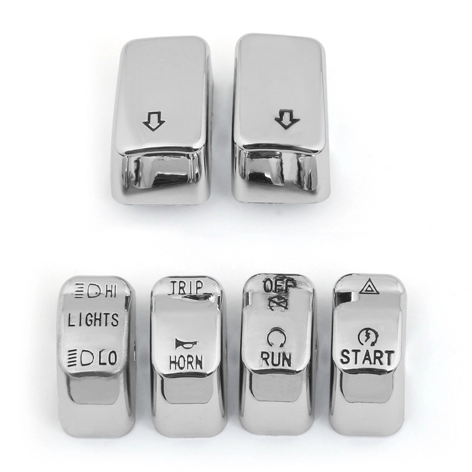 Chrome Control Switch Housing Button Cap Kit for Softail (2011)