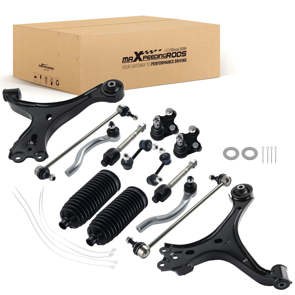 Set of 12 Lower Control Arms Sway Bar Links Tie Rods for Honda Civic (2013–2015)