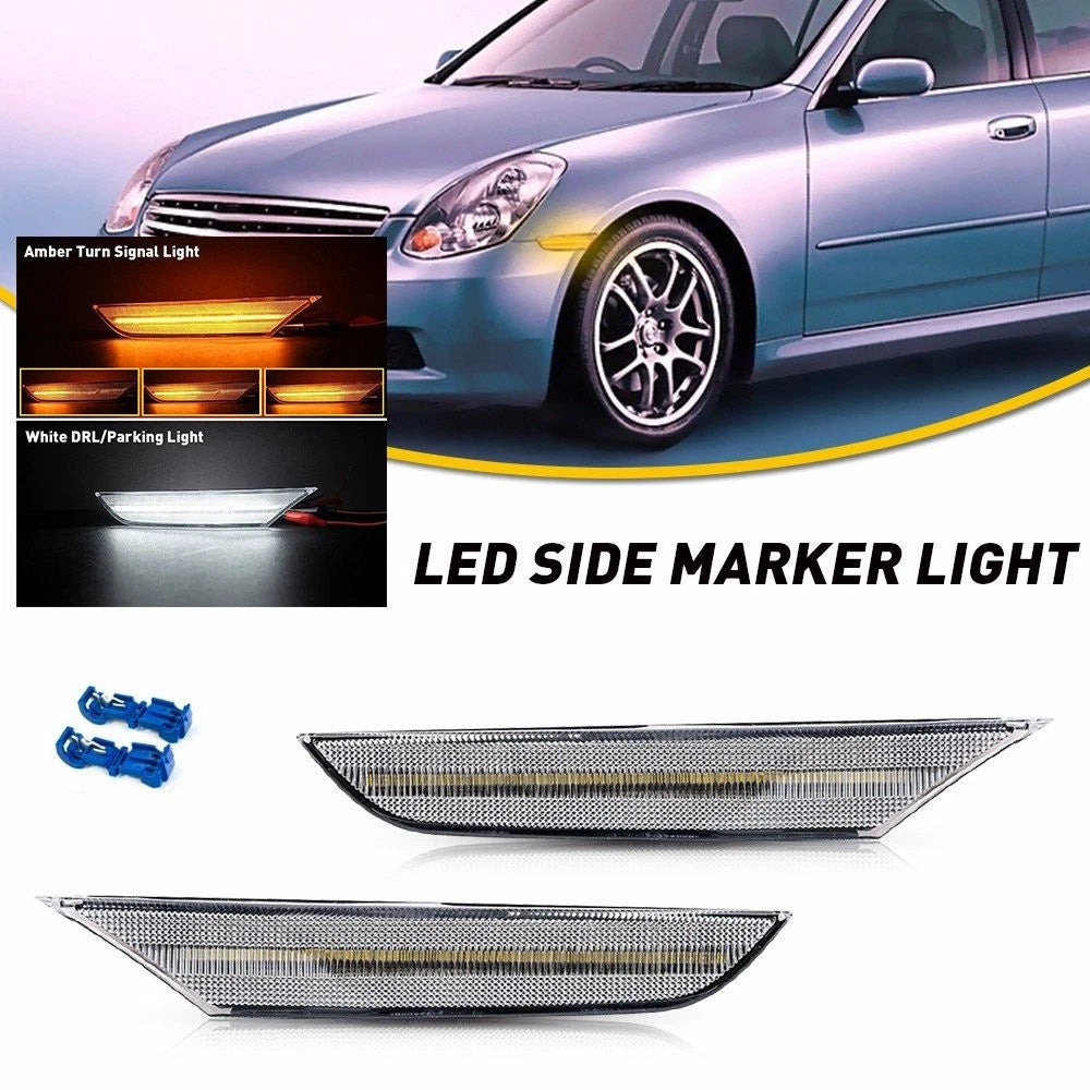 2X LED Marker Side Car Light Lamp for Nissan Skyline V35 (2001–2006)