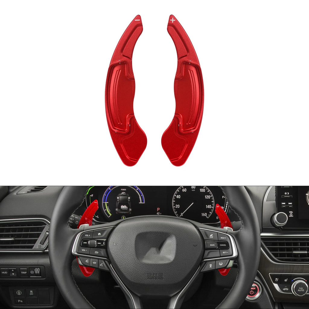 Red Aluminum Steering Wheel Paddle Shifter Extension for Acura (2015–2021)