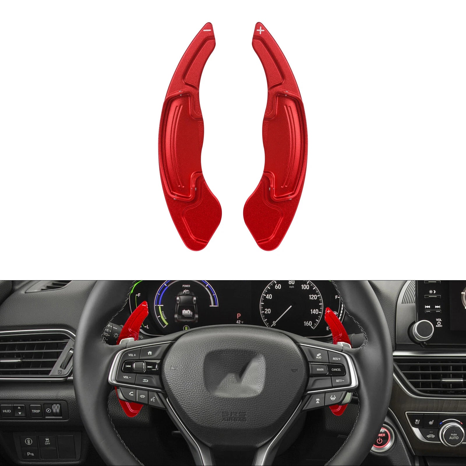 Red Aluminum Steering Wheel Paddle Shifter Extension for Acura (2015–2021)