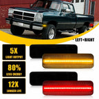 Set of 4 Smoked LED Front + Rear Side Marker Lights for Dodge Charger (1972–1974, 1984–1987)
