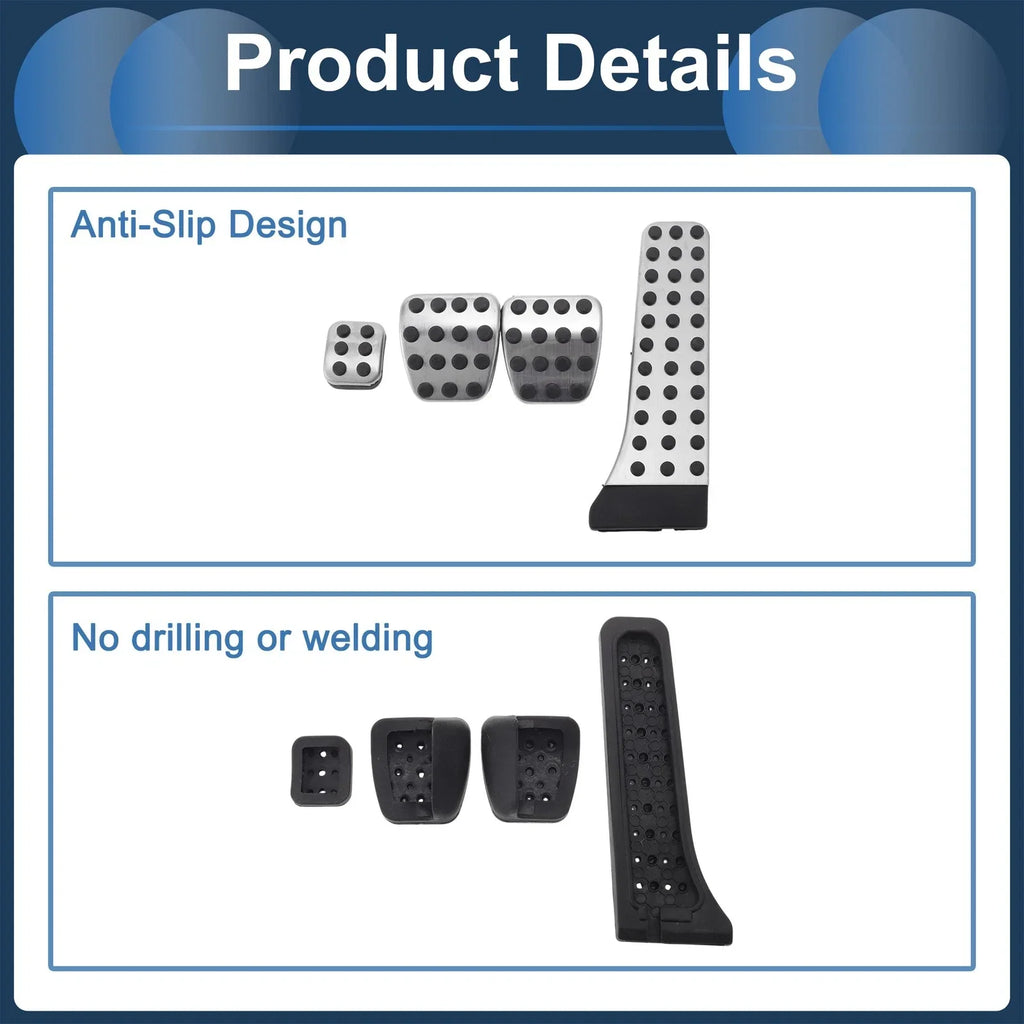 4 Pcs Manual Transmission Foot Accelerator Pedal Covers for Mercedes Benz C-Class