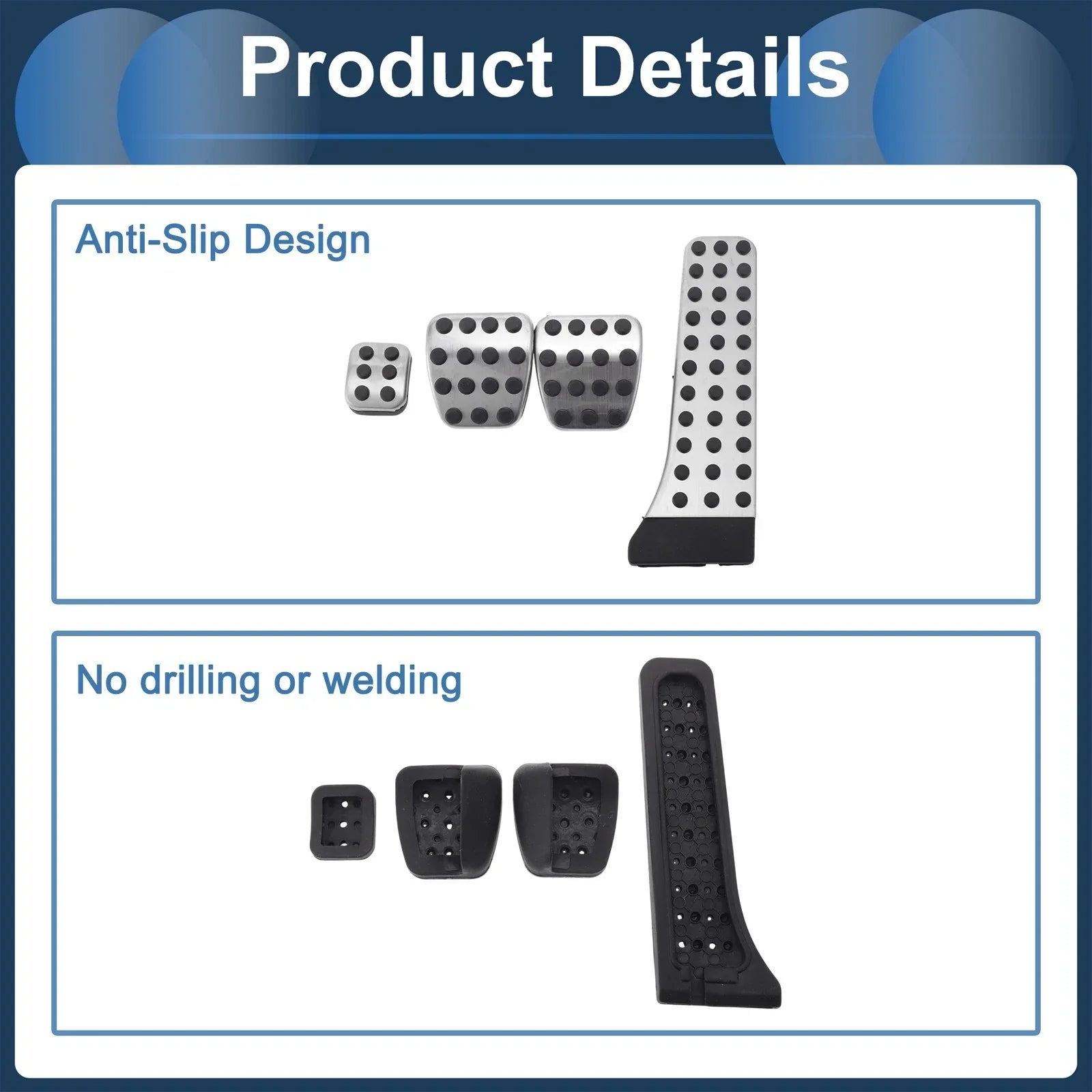 4 Pcs Manual Transmission Foot Accelerator Pedal Covers for Mercedes Benz C-Class