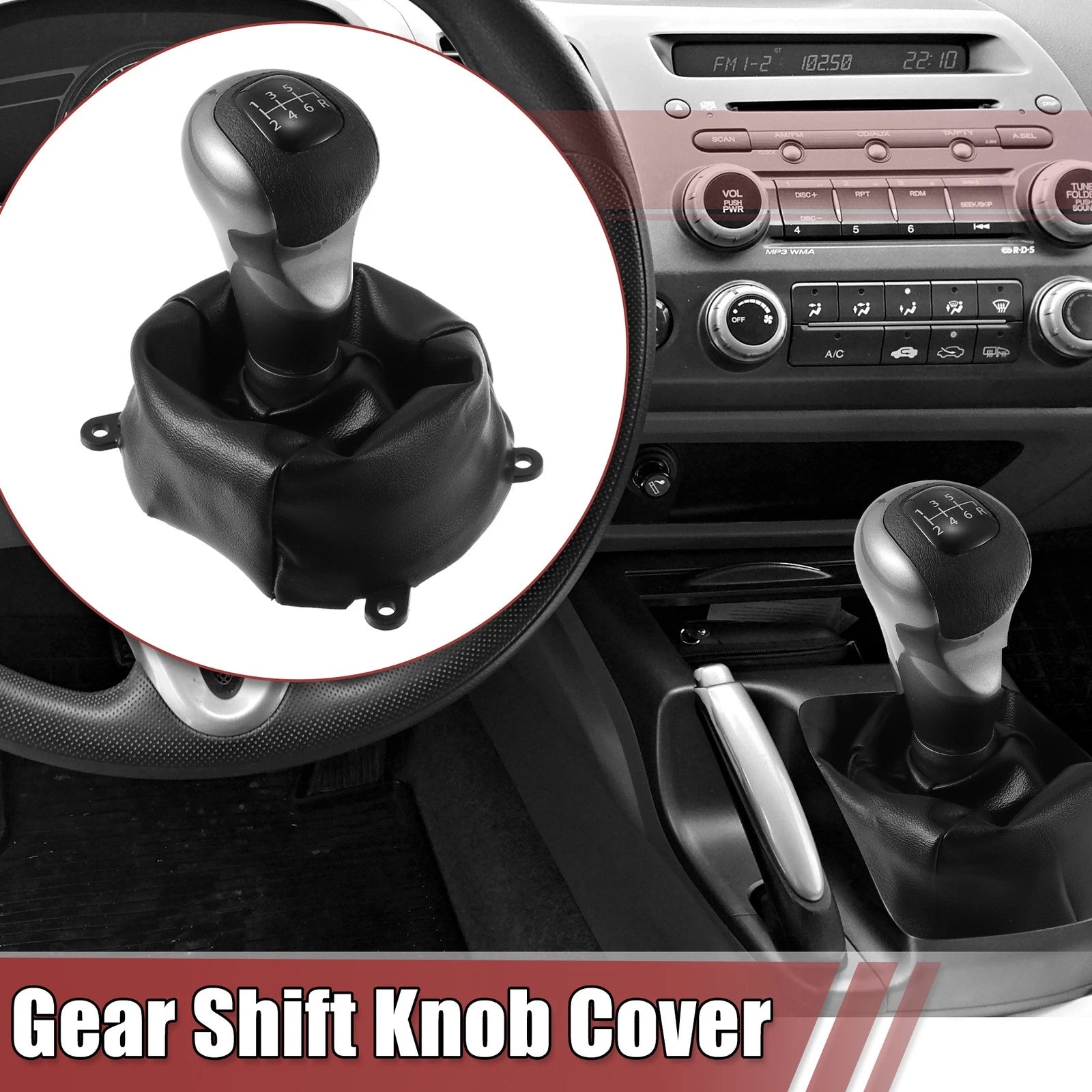 Set of 1 Manual Gear Shift Knob 6 Speed for Honda Civic (2006–2011) 54102-SNA-A01 Black