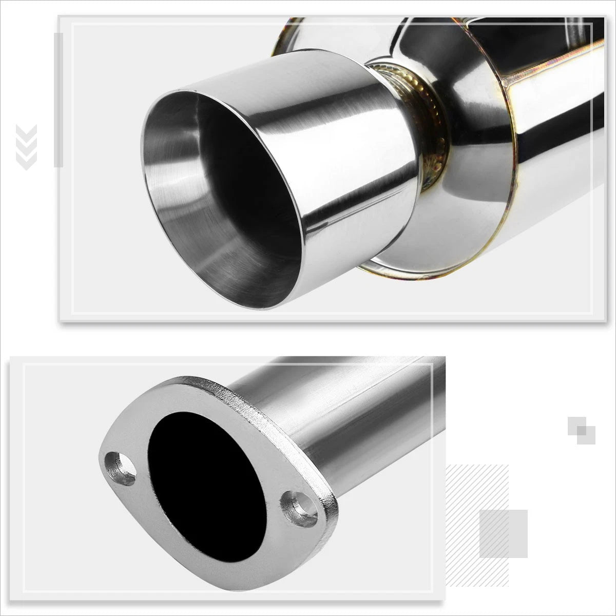4" Rolled Tip Catback Exhaust Pipe for Honda Civic Si 4-Dr FB (2012–2015)