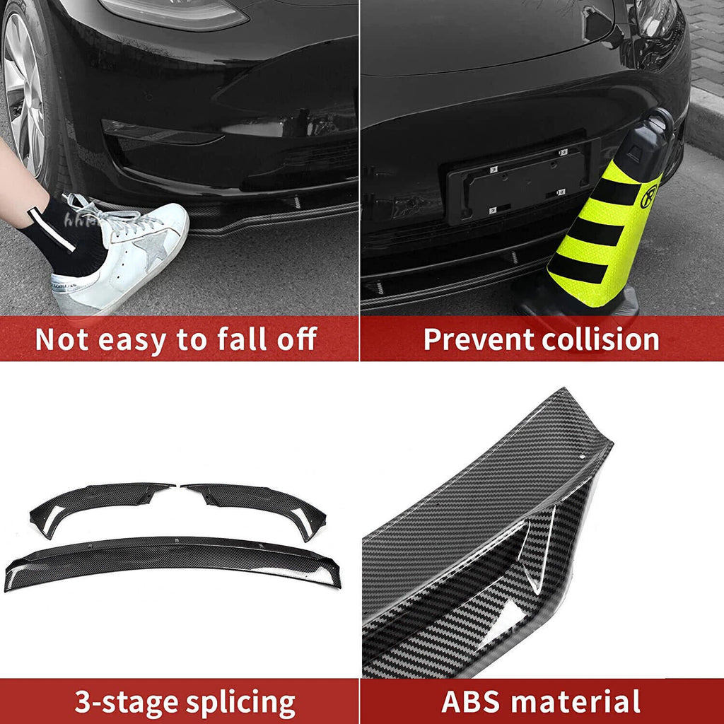 Front Bumper Lip Spoiler for Tesla Model Y (2020–2024) Carbon Fiber