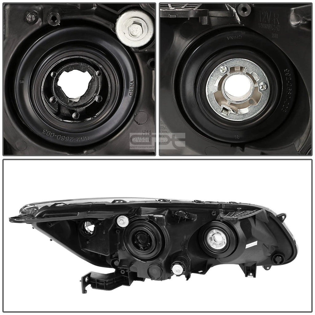 Pair of Chrome Housing Amber Corner Projector Headlights for Honda Accord (2013–2015)