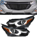 Set of 2 Halogen Headlights with LED DRL for Chevrolet Equinox (2018–2020)