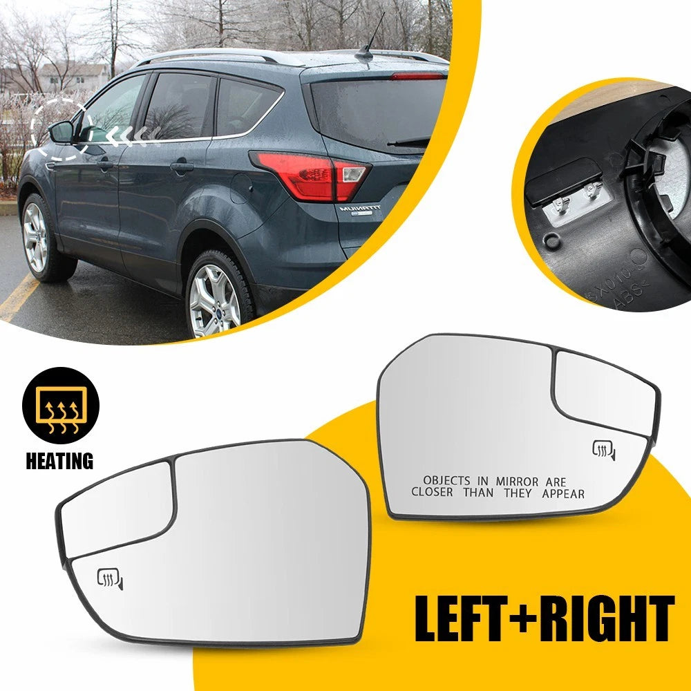 Side Mirror Glass for Ford Escape (2017–2019) Heated Left Right