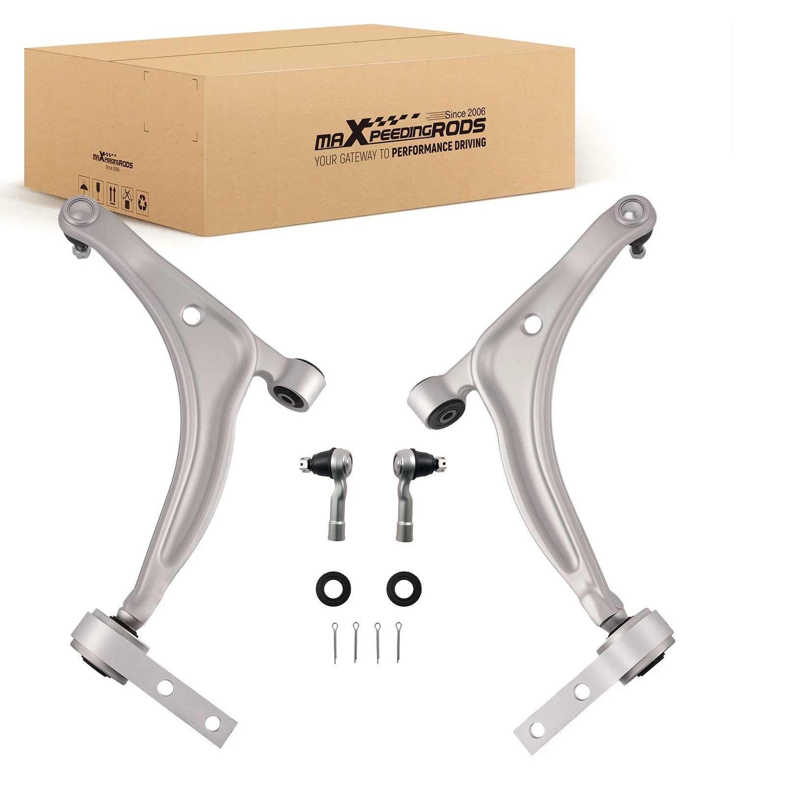 Set of 4 Front Lower Control Arms Tie Rods for Nissan Altima (2002–2006) Maxima (2004–2008)