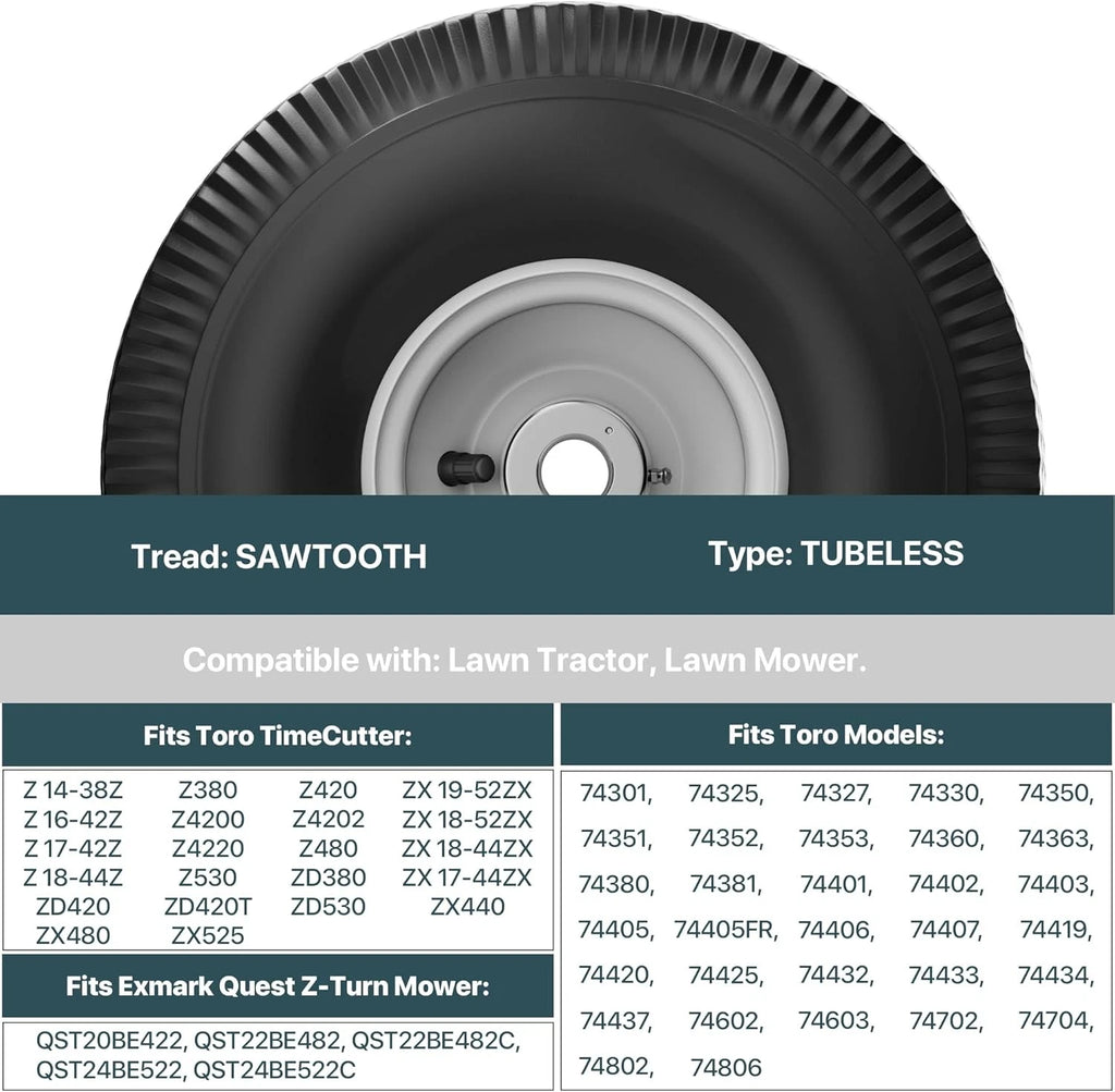 2X 4.10/3.50-4 Front Wheel & Tire Assy for Toro TimeCutter (2010–2023) 105-3471