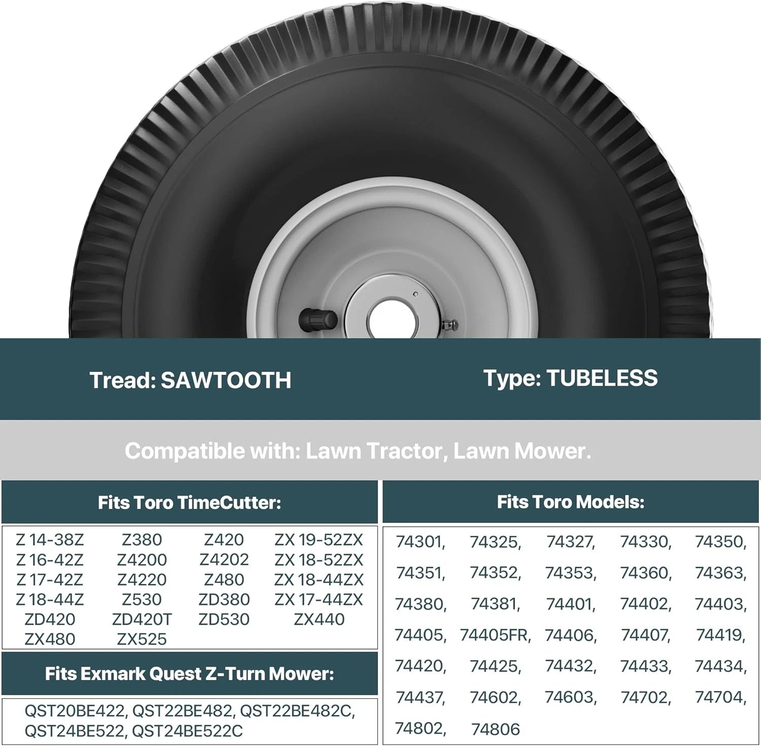 2X 4.10/3.50-4 Front Wheel & Tire Assy for Toro TimeCutter (2010–2023) 105-3471