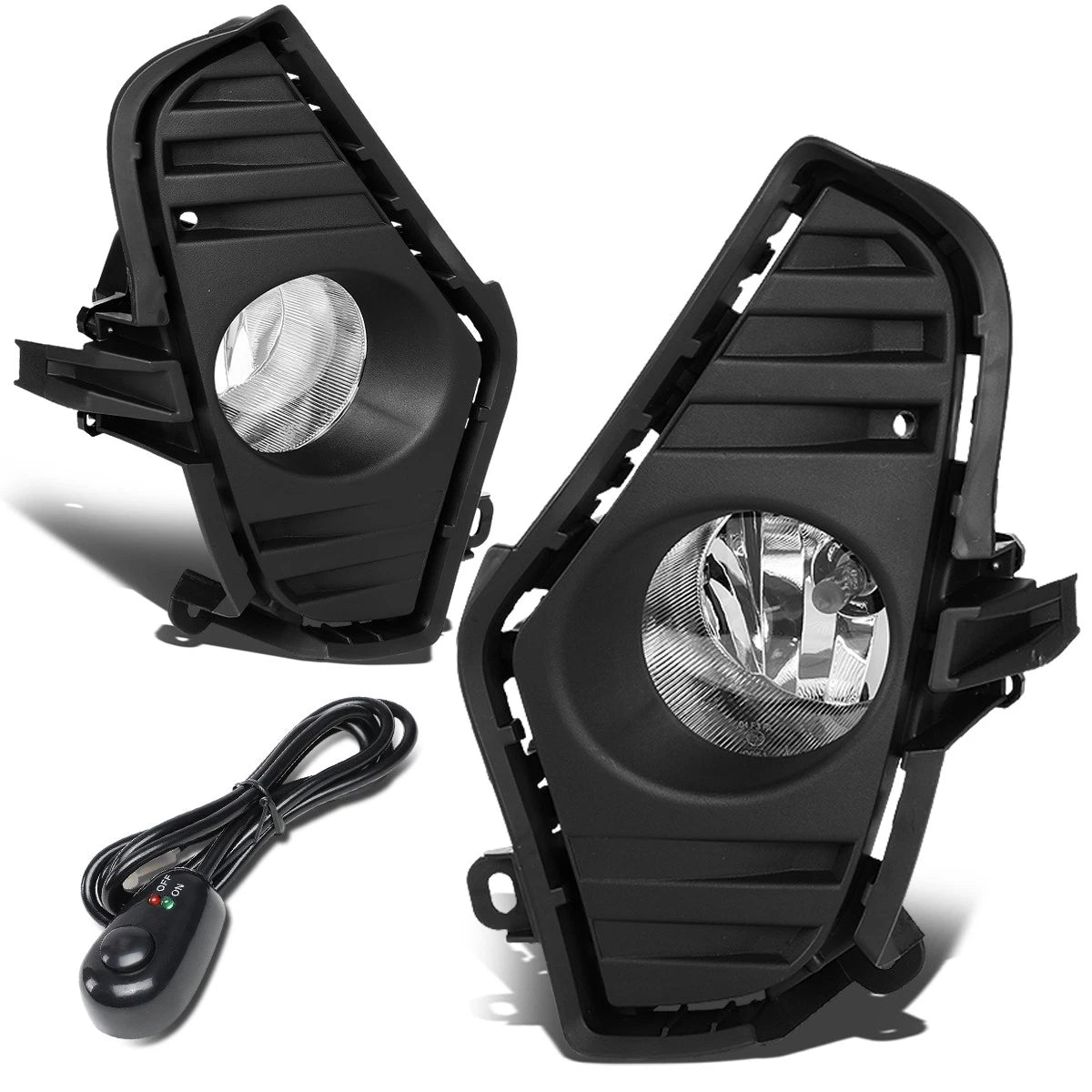 Clear Fog Light Bumper Lamps w/Bezel & Switch for Toyota RAV4 (2019–2020)
