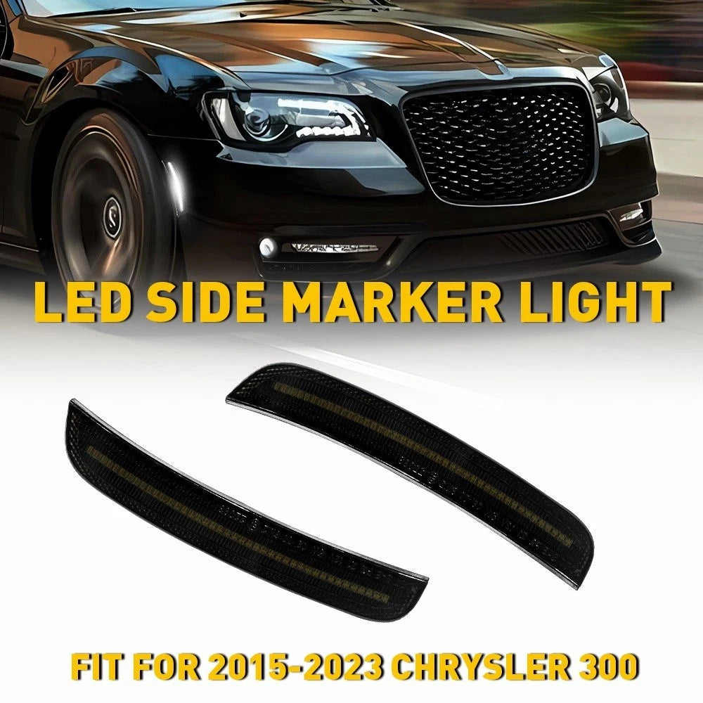 White Side LED Marker Light Front Lamps for Chrysler 300 (2015–2023)